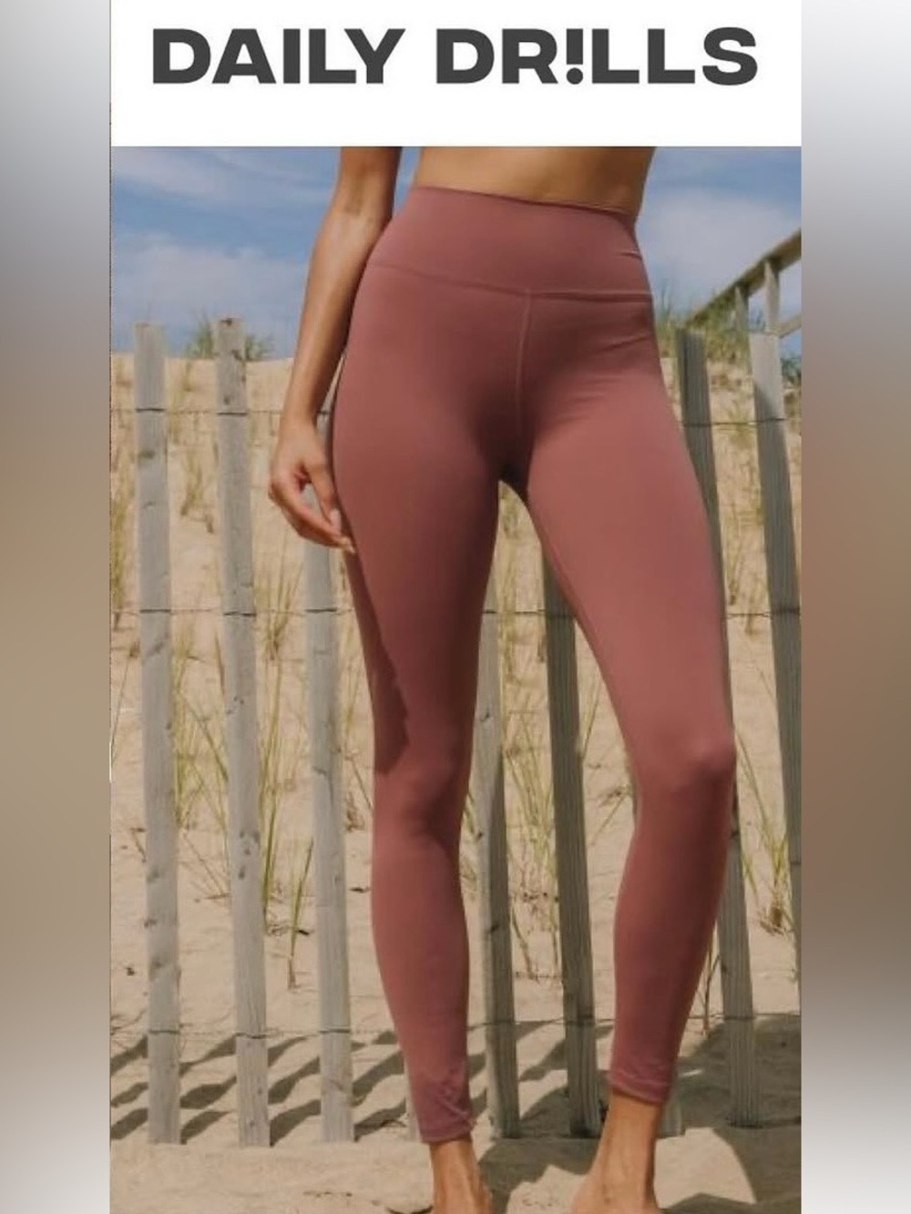 Daily Drills Go! Drills High Rise Leggings Dusty Rose Pink Size Medium